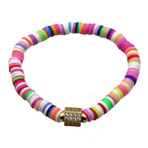 Polymer Clay Bracelets, stretchy, approx 6mm dia [BR10577]