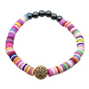 Polymer Clay Bracelets, stretchy, approx 6mm dia [BR10578]