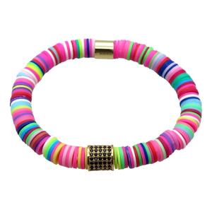 Polymer Clay Bracelets, stretchy, approx 8mm dia [BR10582]