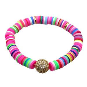 Polymer Clay Bracelets, stretchy, approx 8mm dia [BR10583]