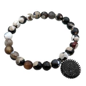 agate Bracelet, stretchy, approx 8mm dia [BR10599]