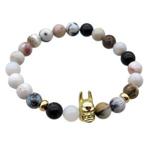 mix Gemstone Bracelet, stretchy, approx 8mm dia [BR10601]