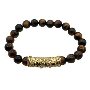 Tiger eye stone Bracelet, stretchy, approx 8mm dia [BR10620]