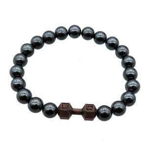 black Hematite Bracelets, stretchy, approx 8mm dia [BR10662]