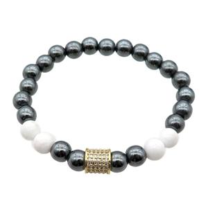 black Hematite Bracelets, stretchy, approx 8mm dia [BR10664]