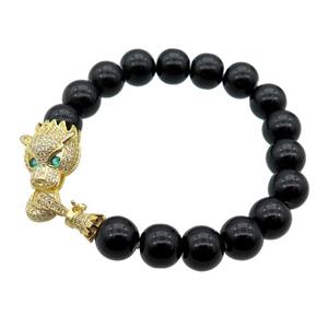 black Onyx Bracelets, stretchy, approx 10mm [BR10671]