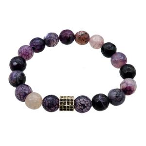 purple Agate Bracelets, stretchy, approx 10mm [BR10682]
