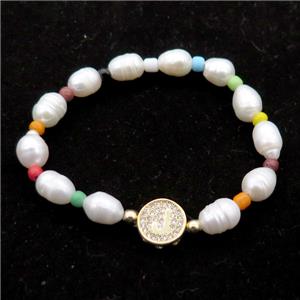 Pearl Bracelet, stretchy, approx 7-8mm [BR10686]