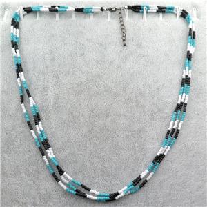 Glass Seed Beaded Necklace, approx 2mm, 48cm length [BR10698]