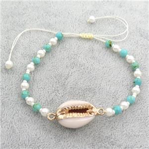 Pearlized Glass beaded bracelet, adjustable, approx 4.5mm [BR10702]