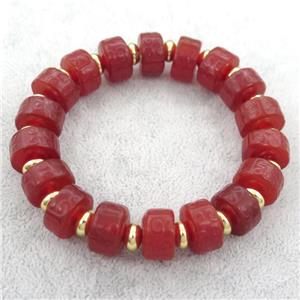 red carnelian agate bracelet, stretchy, approx 9-14mm [BR10735]