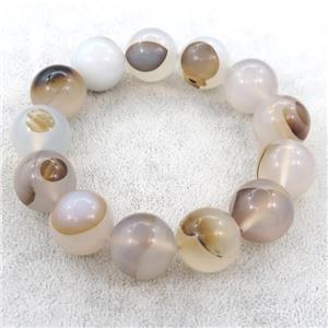 heihua Agate Beaded Bracelet, stretchy, approx 18mm [BR10740]