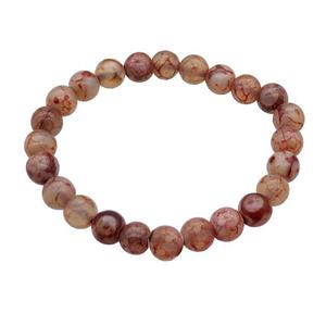 stretchy Tibetan Agate bracelet Evil Eye round, approx 8mm dia [BR10776]