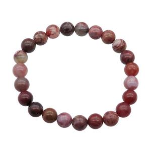 Portuguese Agate Bracelet Stretchy Round, approx 8mm dia [BR10785]