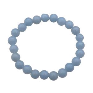 Blue Angelite Bracelet Stretchy Round, approx 8mm dia [BR10790]