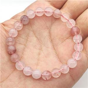 Natural Red Crystal Quartz Bracelet Stretchy Round, approx 8mm dia [BR10795]