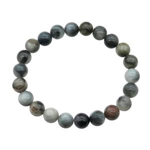 Hawkeye Stone Bracelet Stretchy Round, approx 8mm dia [BR10801]