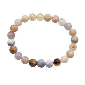 Australian Agate Bracelet Stretchy Round, approx 8mm dia [BR10802]