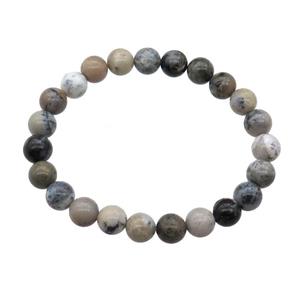Moss Opal Bracelet Stretchy Round, approx 8mm dia [BR10807]