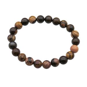 African Picture Jasper Bracelet Stretchy Round, approx 8mm dia [BR10809]