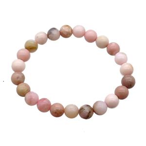 Pink Opal Bracelet Stretchy Round, approx 8mm dia [BR10812]