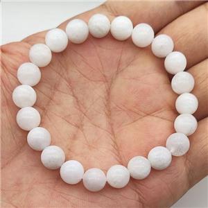 White MoonStone Bracelet Stretchy Round, approx 8mm dia [BR10820]