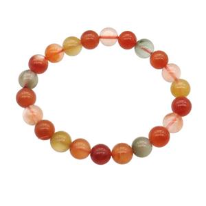 Mix Agate Bracelet Stretchy Round, approx 8mm dia [BR10825]