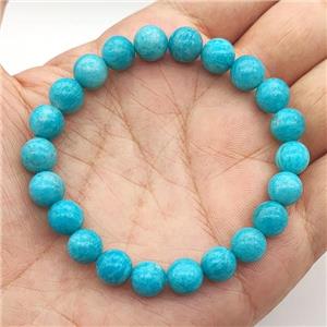 Russian Amazonite Bracelet Stretchy Round, approx 8mm dia [BR10826]