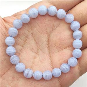 Blue Lace Agate Bracelet Stretchy Round, approx 8mm dia [BR10828]