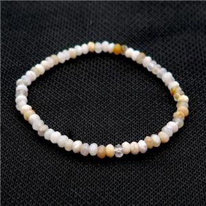 Zhuye Bamboo Agate Bracelet Stretchy Faceted Rondelle, approx 4mm [BR10860]