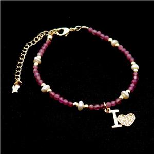 Pink Tourmaline Bracelet, approx 10-12mm, 3.5-4mm, 17-22cm length [BR10864]