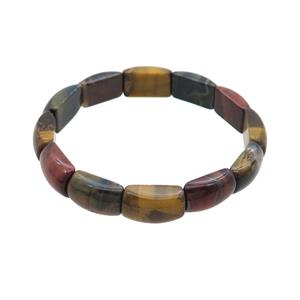 Multicolor Tiger Eye Stone Bracelet Stretchy, approx 10-17.5mm [BR10888]