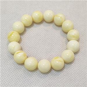 Resin Bracelet Stretchy Lt.yellow, approx 14mm dia [BR10895]
