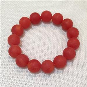 Red Resin Bracelet Stretchy Round, approx 14mm dia [BR10896]