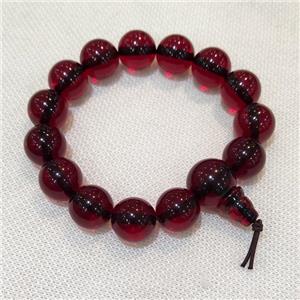 Red Resin Bracelet Stretchy, approx 14mm dia [BR10897]