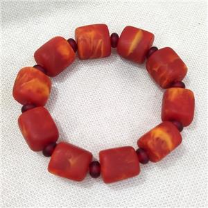 Resin Bracelet Stretchy Red, approx 16-18mm [BR10901]