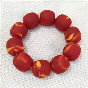Resin Bracelet Stretchy Red, approx 22mm [BR10902]