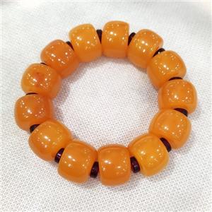 Resin Bracelet Stretchy Orange, approx 15-20mm [BR10903]