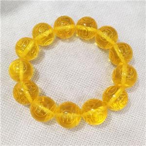 Resin Bracelet Stretchy Yellow, approx 19mm [BR10905]