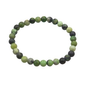 Natural Chinese Chrysoprase Bracelet Stretchy Green, approx 6mm dia [BR10933]