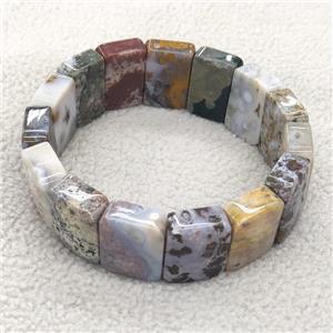 Natural Ocean Agate Bracelet Stretchy, approx 15-20mm, 58mm dia [BR10936]
