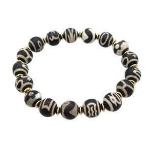 Tibetan Agate Bracelets Stretchy, approx 10mm [BR10960]