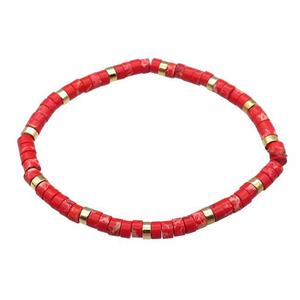 Red Imperial Jasper Bracelet Stretchy, approx 4mm [BR10989]