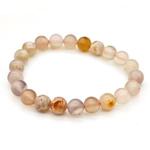 Natural Cherry Sakura Agate Bracelets Stretchy, approx 8mm [BR11001]
