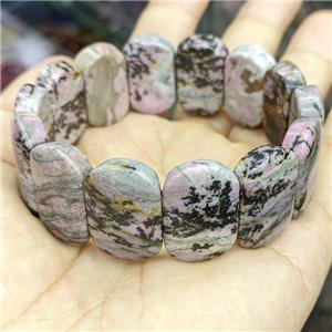 Natural Chinese Rhodonite Bracelet Stretchy, approx 15-24mm [BR11043]