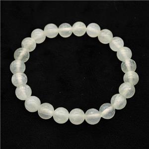 White Selenite Bracelet Stretchy Round, approx 8mm [BR11050]
