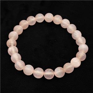 Pink Selenite Bracelet Stretchy Round, approx 8mm [BR11051]