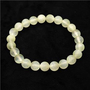 Lt.yellow Selenite Bracelet Stretchy Round, approx 8mm [BR11052]