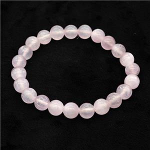Selenite Bracelet Stretchy Round Pink, approx 8mm [BR11055]
