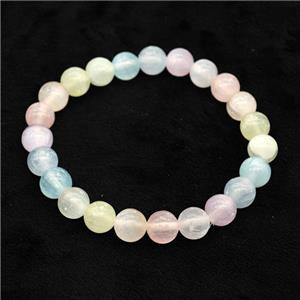 Selenite Bracelet Stretchy Round Multicolor, approx 8mm [BR11056]